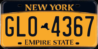 NY license plate GLO4367