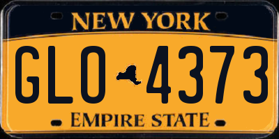 NY license plate GLO4373