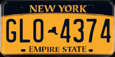 NY license plate GLO4374