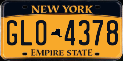 NY license plate GLO4378
