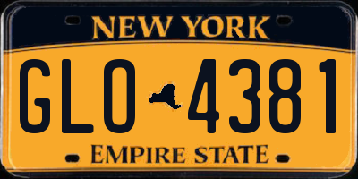 NY license plate GLO4381