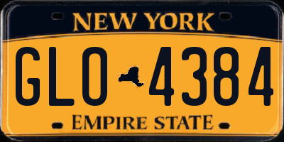 NY license plate GLO4384
