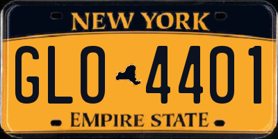 NY license plate GLO4401