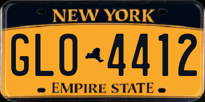 NY license plate GLO4412