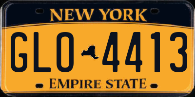 NY license plate GLO4413