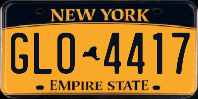 NY license plate GLO4417