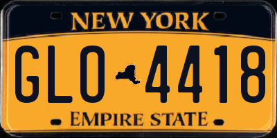 NY license plate GLO4418