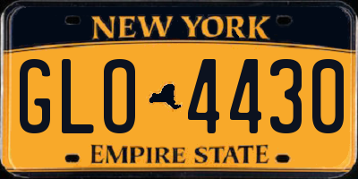 NY license plate GLO4430