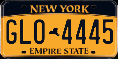 NY license plate GLO4445
