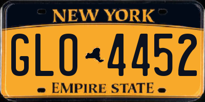 NY license plate GLO4452