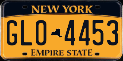 NY license plate GLO4453