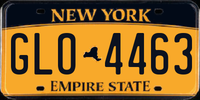 NY license plate GLO4463