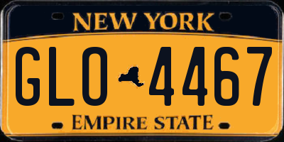 NY license plate GLO4467