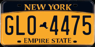 NY license plate GLO4475