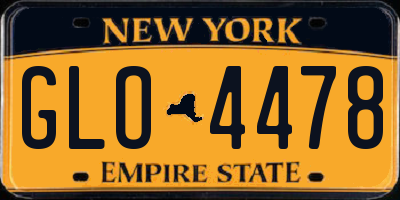 NY license plate GLO4478