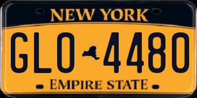 NY license plate GLO4480