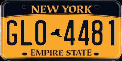 NY license plate GLO4481