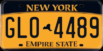 NY license plate GLO4489