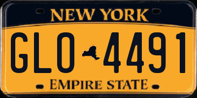 NY license plate GLO4491