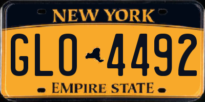 NY license plate GLO4492