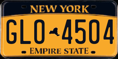 NY license plate GLO4504