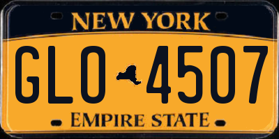 NY license plate GLO4507