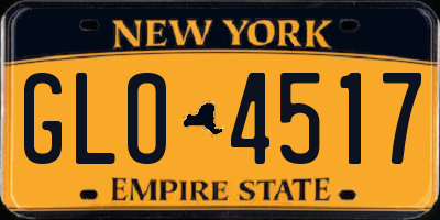 NY license plate GLO4517