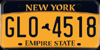 NY license plate GLO4518