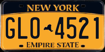 NY license plate GLO4521