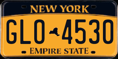 NY license plate GLO4530