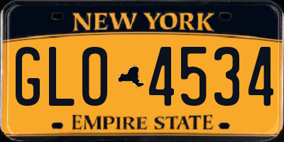 NY license plate GLO4534