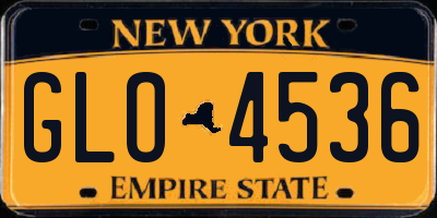 NY license plate GLO4536
