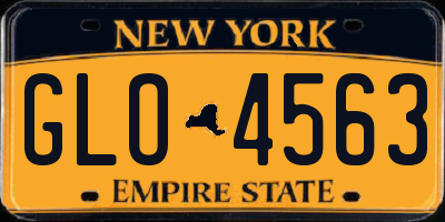 NY license plate GLO4563