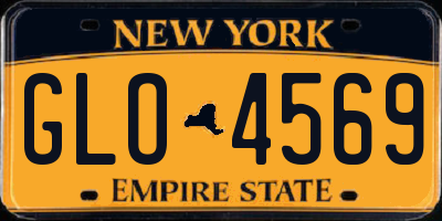 NY license plate GLO4569