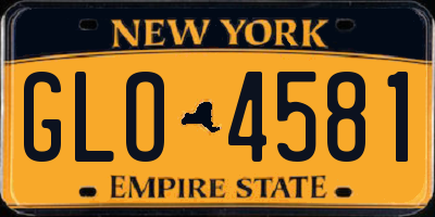 NY license plate GLO4581