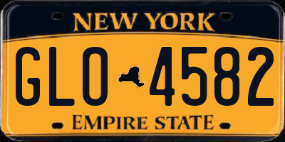 NY license plate GLO4582