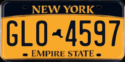 NY license plate GLO4597