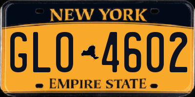 NY license plate GLO4602