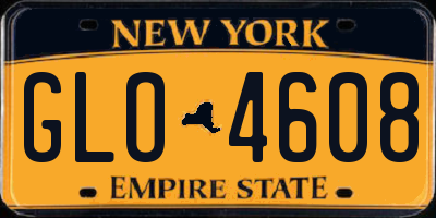 NY license plate GLO4608
