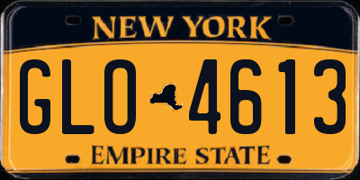 NY license plate GLO4613