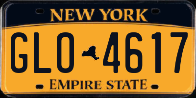 NY license plate GLO4617