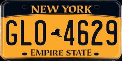 NY license plate GLO4629