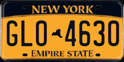 NY license plate GLO4630