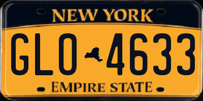 NY license plate GLO4633