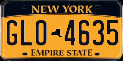 NY license plate GLO4635