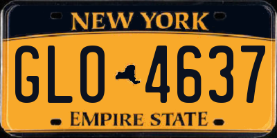 NY license plate GLO4637