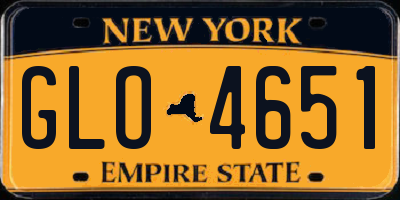 NY license plate GLO4651