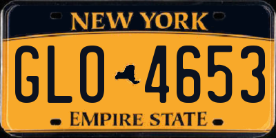 NY license plate GLO4653