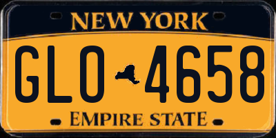 NY license plate GLO4658