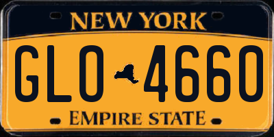 NY license plate GLO4660
